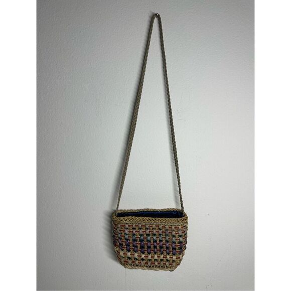 SUN N SAND Woven Jute Rainbow Raffia Bohemian Women’s Crossbody Bag - Picture 2 of 16